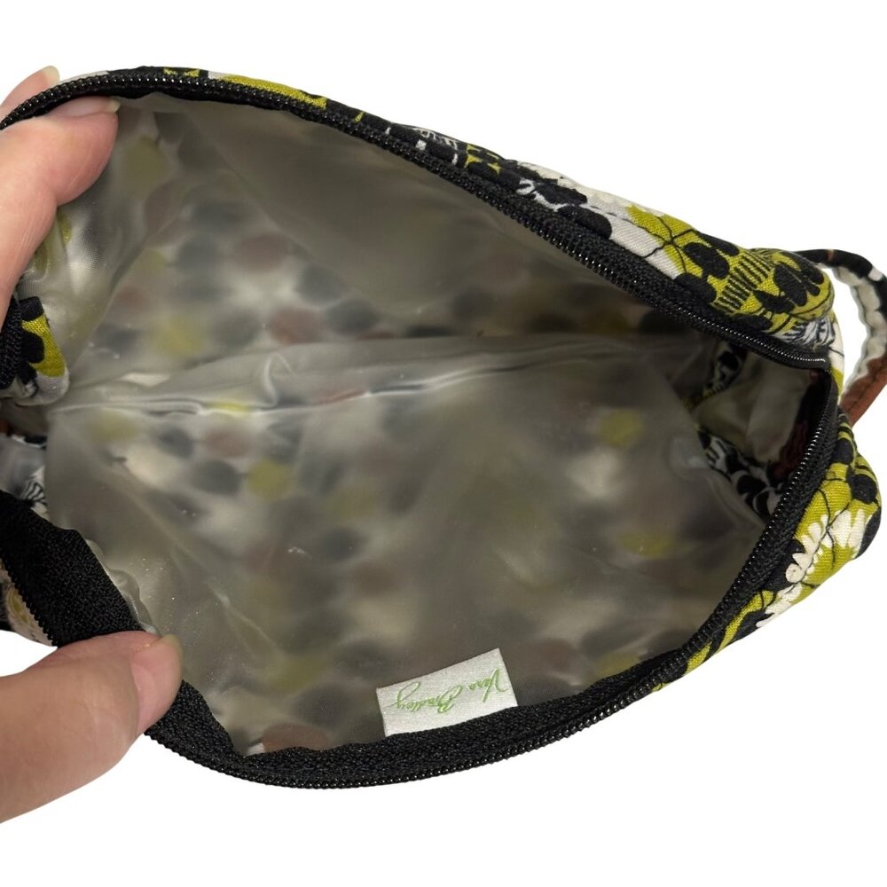 Vera Bradley Cocoa Moss Medium Cosmetic Makeup Bag Medallion Green White Brown - Picture 7 of 11